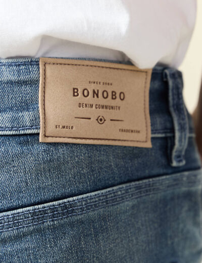 Jeans straight 5 poches denim dirty homme