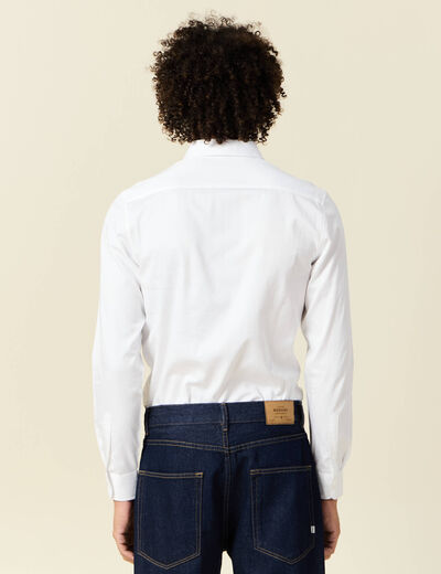 Chemise manches longues blanc homme