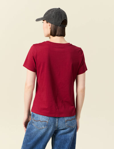 T-shirt manches courtes rouge femme