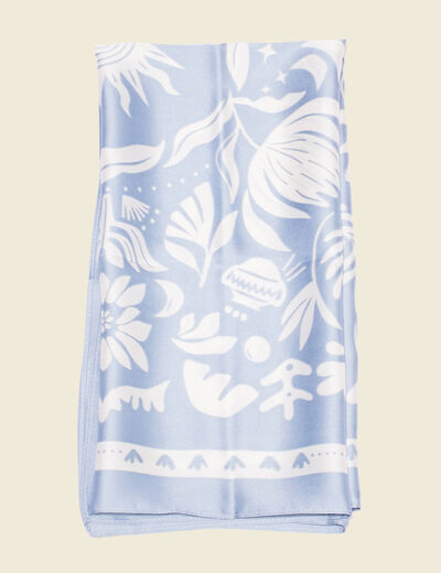 Foulard satin bleu clair femme