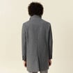 Manteau ajusté boutonné gris foncé homme