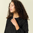 Chemise manches longues broderie coton noir femme