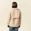 Trench droit court col montant beige femme