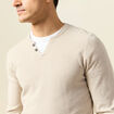 Pull manches longues sable homme