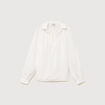 Chemise droite &agrave; manches longues ecru femme