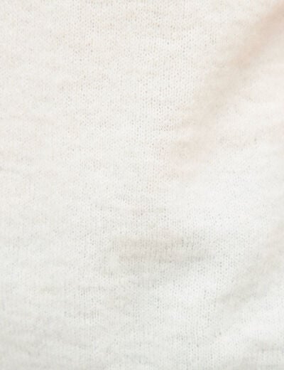 Pull droit court sans manches col rond ecru femme