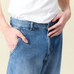 Chino droit longueur 32 en coton denim stone homme