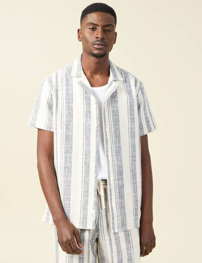 Chemise manches courtes ecru homme