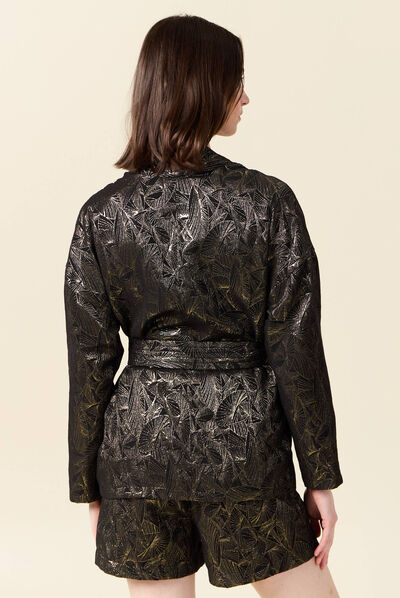 Veste droite éco-responsable couleur or femme