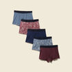 Lot de 5 boxers bleu fonc&eacute; homme