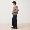 Blouson doubl&eacute; manches longues taupe homme