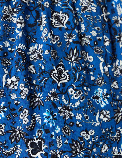 Jupe longue évasée bleu femme