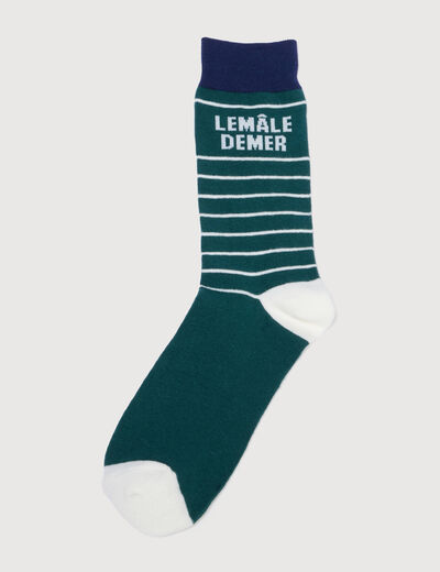Chaussettes vert &eacute;meraude homme