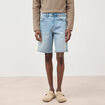 Bermuda en jeans denim bleach homme