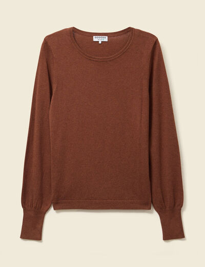 Pull manches longues marron foncé femme