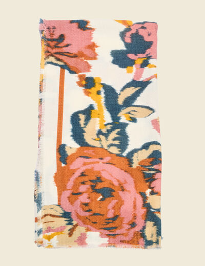 &Eacute;charpe &agrave; motif ecru femme