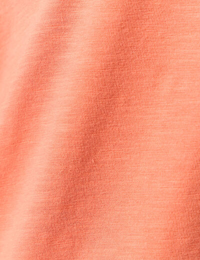 Robe longue droite col rond terracotta femme