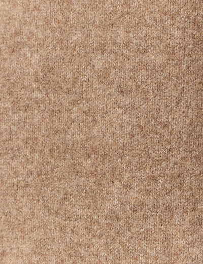 Pull manches longues col rond taupe homme
