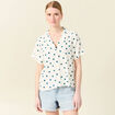 Chemise manches courtes bleu canard femme