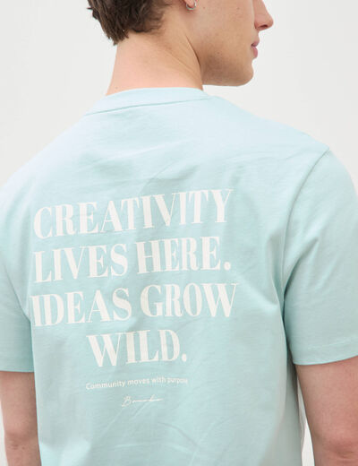 T-shirt en coton bleu gris homme