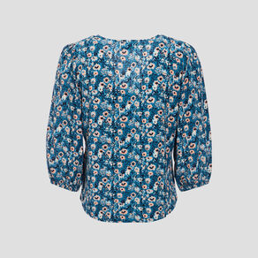 blouse eco responsable bleu canard femme Blouse éco-responsable bleu canard femme