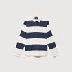 Polo manches longues broderie bleu marine homme