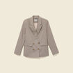 Blazer manches longues col tailleur beige femme