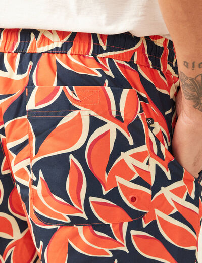 Short de bain orange homme