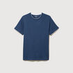 T-shirt droit col rond manches courtes bleu fonc&eacute; homme