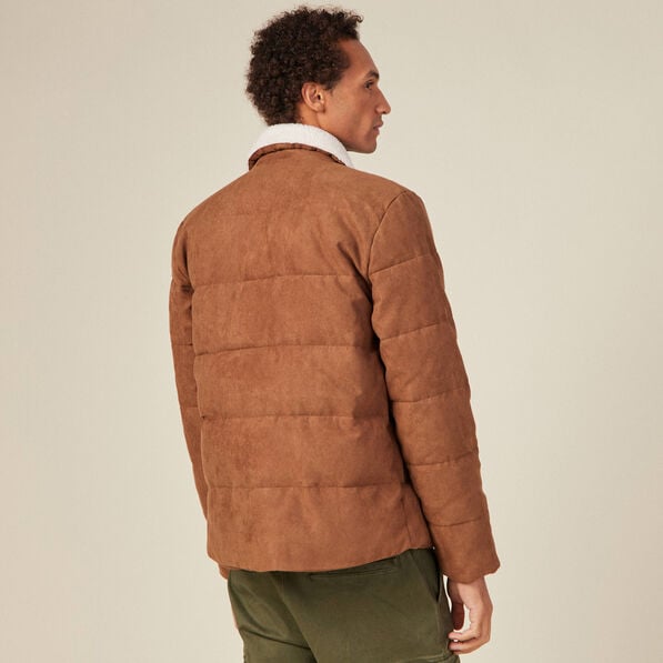 doudoune suedine droite marron homme Doudoune suédine droite marron homme