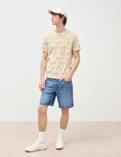 T-shirt manches courtes beige moyen homme