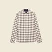 Chemise &agrave; carreaux en coton ecru homme