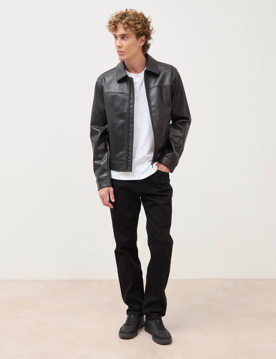 Jeans straight longueur 32 denim noir homme