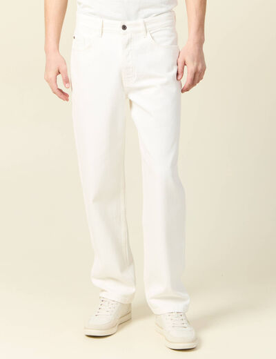 Jeans large relaxed denim blanc homme