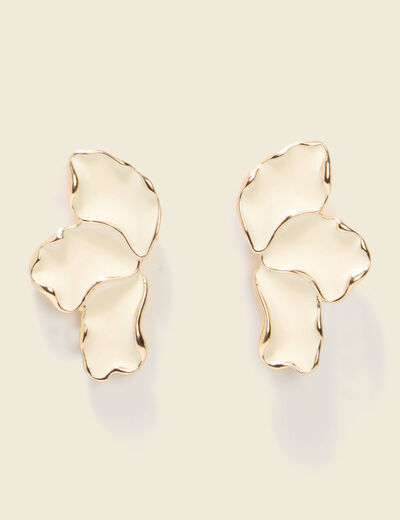Boucles d'oreilles creme femme