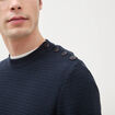 Pull col rond manches longues bleu marine homme