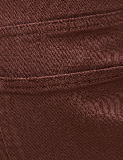 Jeans flare taille haute marron femme