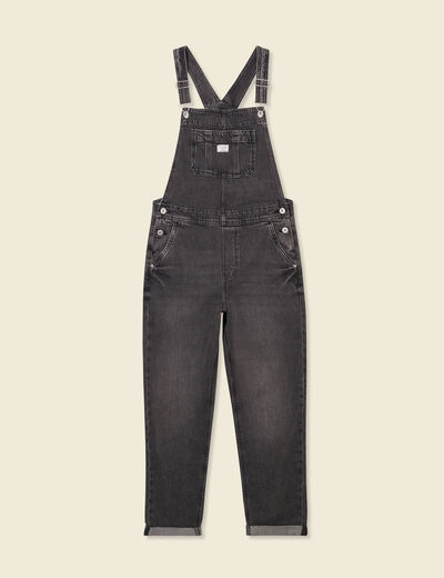 Salopette en jean denim gris femme
