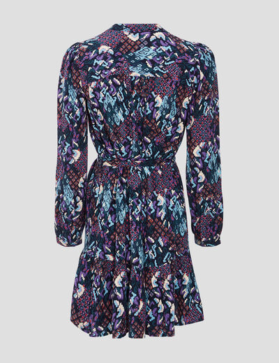 Robe droite ceinturée vert émeraude femme