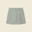 Short droit avec pinces vert kaki femme