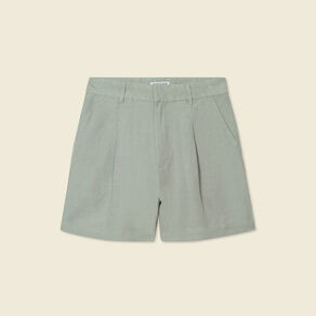 short droit avec pinces vert kaki femme Short droit avec pinces vert kaki femme