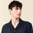 Chemise manches courtes bleu marine homme