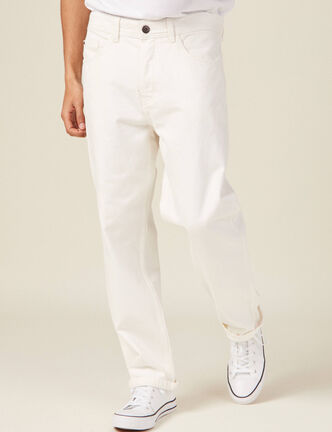 Jeans relaxed 5 poches denim blanc homme
