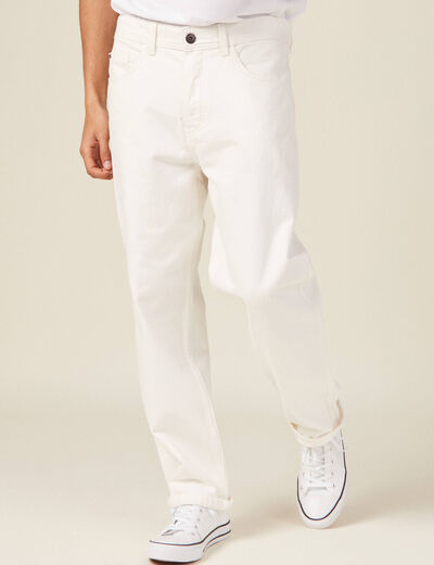 Jeans relaxed 5 poches denim blanc homme
