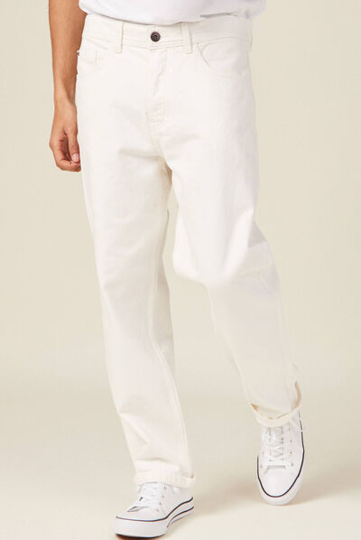 Jeans relaxed 5 poches denim blanc homme