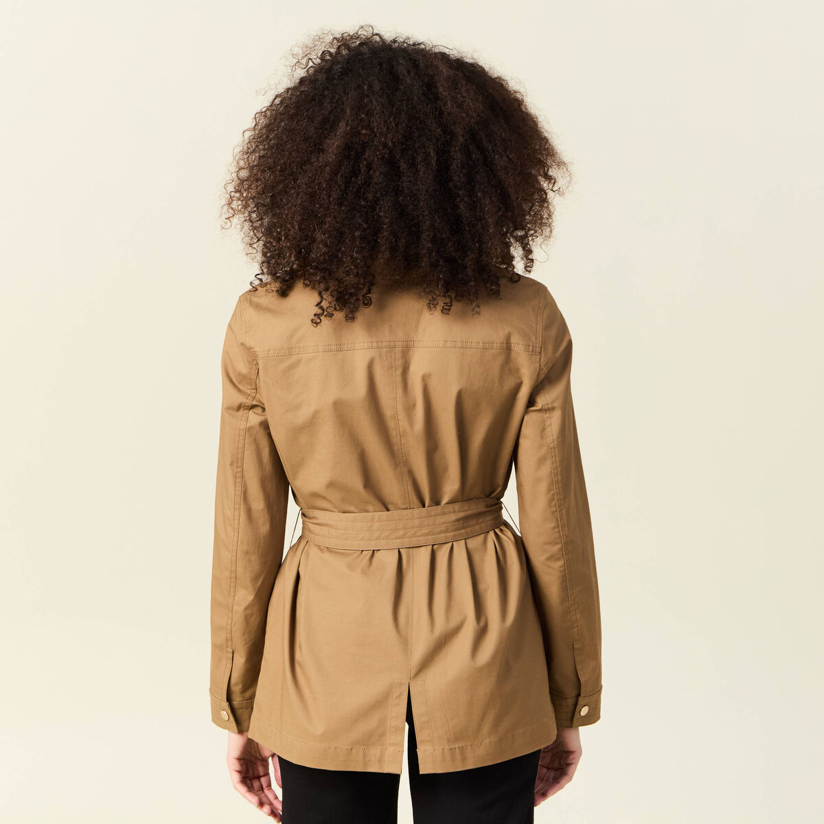 Veste saharienne cintrée vert kaki femme