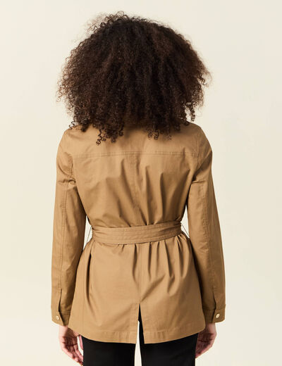 Veste saharienne cintrée vert kaki femme