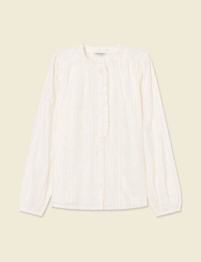 Chemise manches longues creme femme