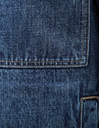 Veste droite en coton col classique denim stone homme