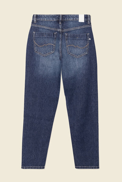 Jeans mom 7/8ème denim brut femme